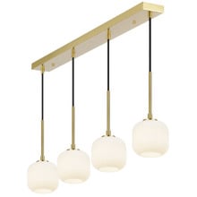 Elara Frosted Glass 4 Light Linear Pendant